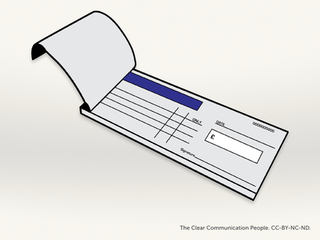 A cheque book.