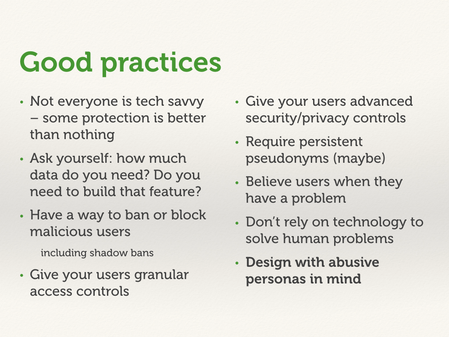 Recap slide with best practices.